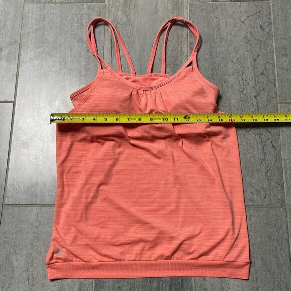 Athleta Hidden Agenda Tank Top with Built-in Strappy Bra Peach Orange Size Small - Picture 7 of 10